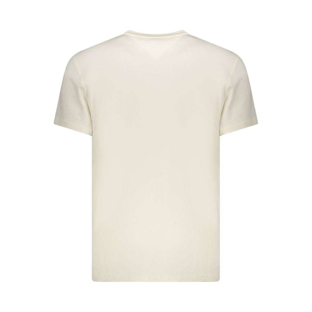 Weißes Tommy Hilfiger Bianco Baumwoll-T-Shirt für Herren mit ikonischem Logo und nachhaltigem Stil