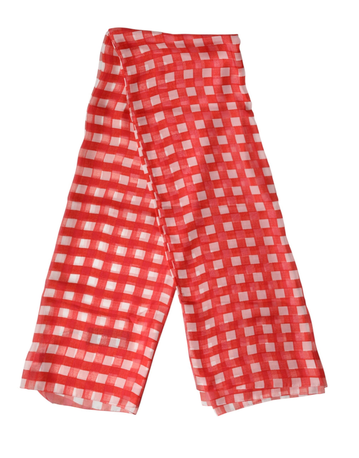 Dolce & Gabbana Red Plaid Stole Scarf Wrap