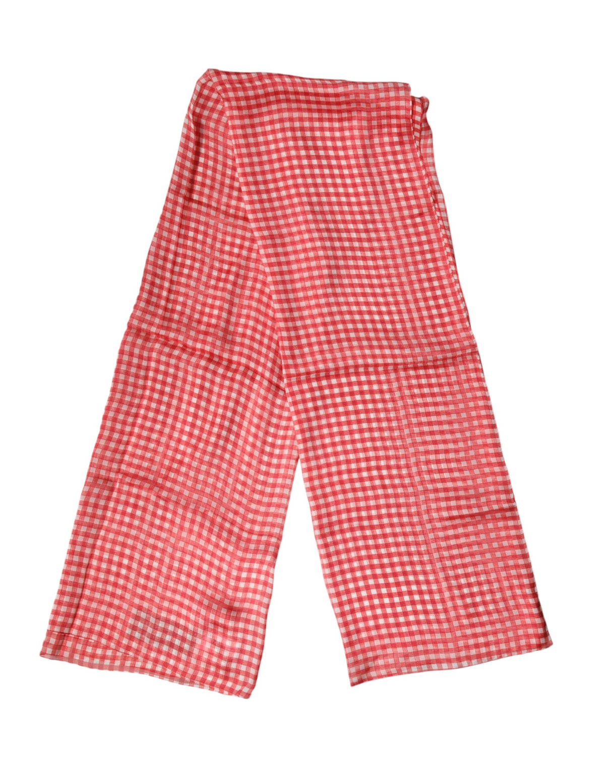 Dolce & Gabbana Red Plaid Silk Scarf