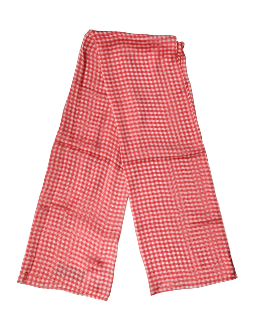 Dolce & Gabbana Roter Schal aus Seide im Karomuster