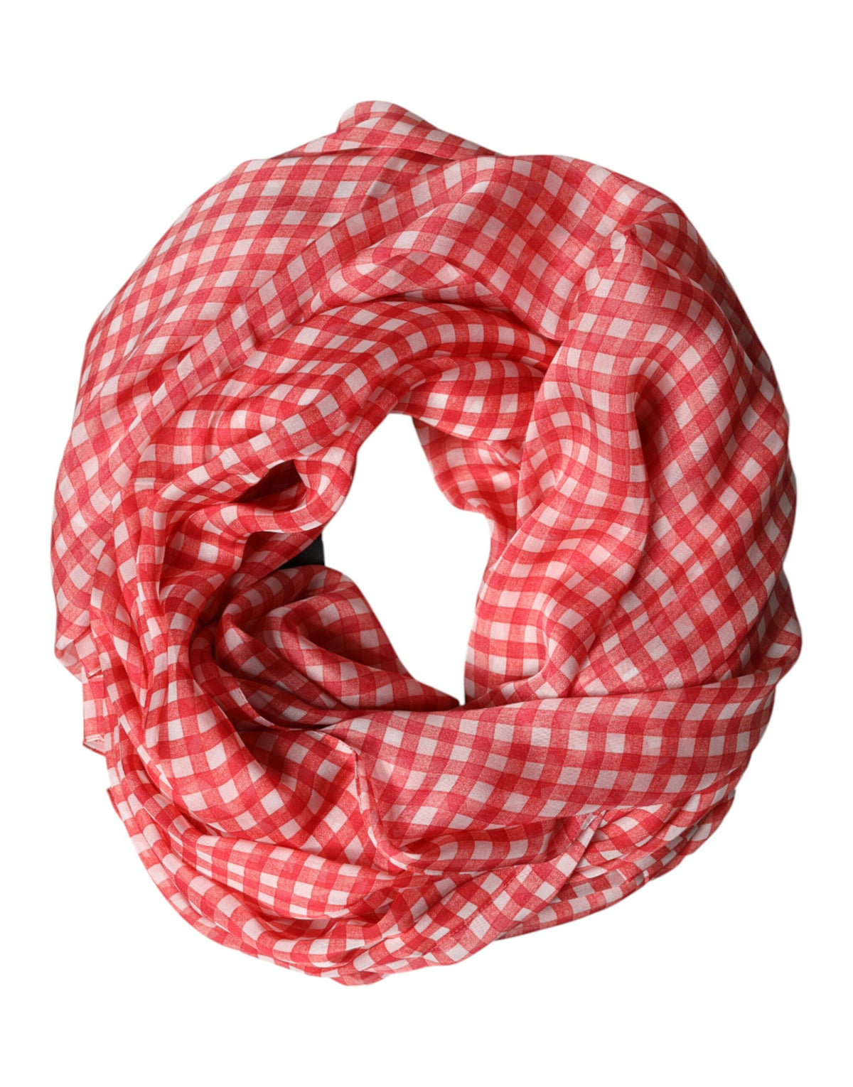 Dolce & Gabbana Red Plaid Silk Scarf