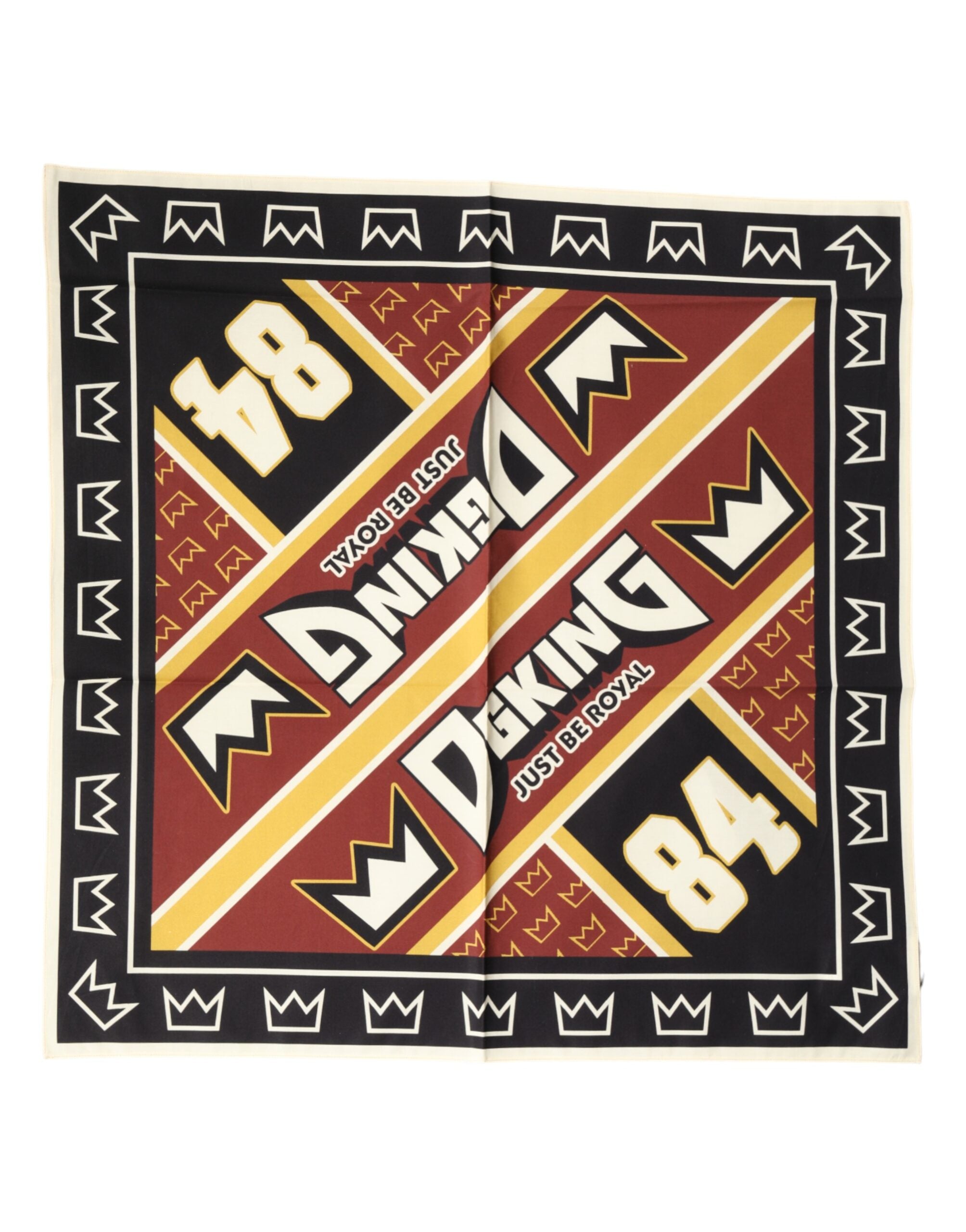 Dolce & Gabbana Multicolor DG King Square Foulard Herren 50,5cm x 50cm Seidenschal