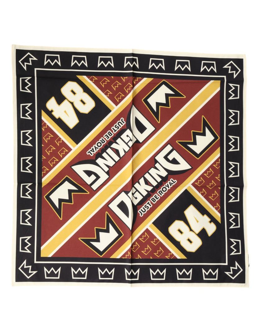 Dolce & Gabbana Multicolor DG King Square Foulard Herren 50,5cm x 50cm Seidenschal