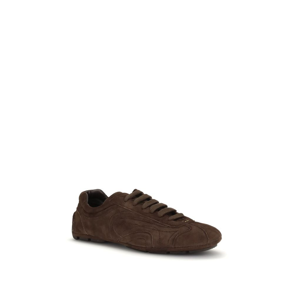 Prada Brown Lambskin Ovis Aries Aries Sports Sneakers