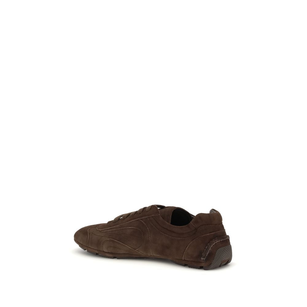 Prada Brown Lambskin Ovis Aries Aries Sports Sneakers