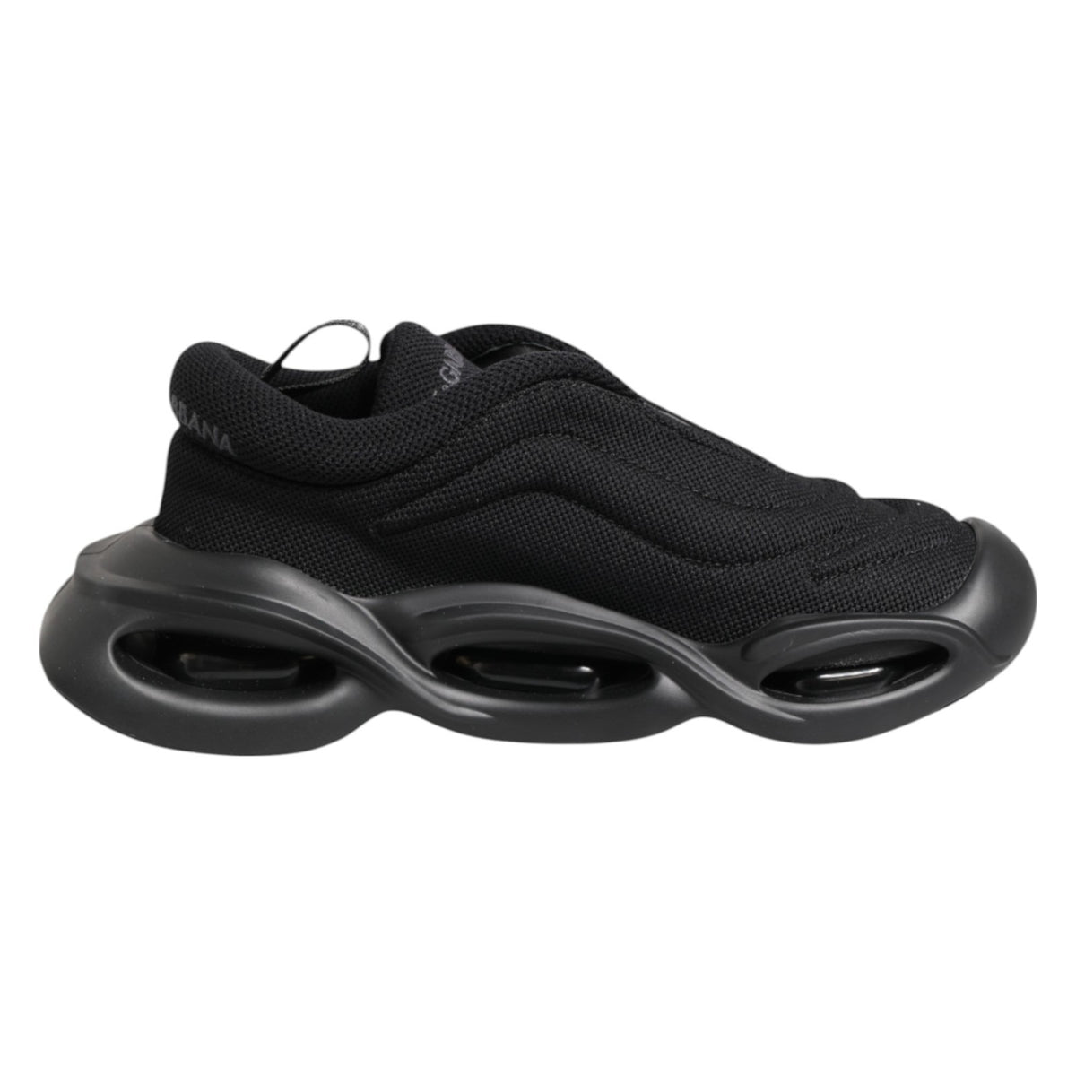 Dolce & Gabbana Black Slip-On Low-Top Wave Sneakers Shoes