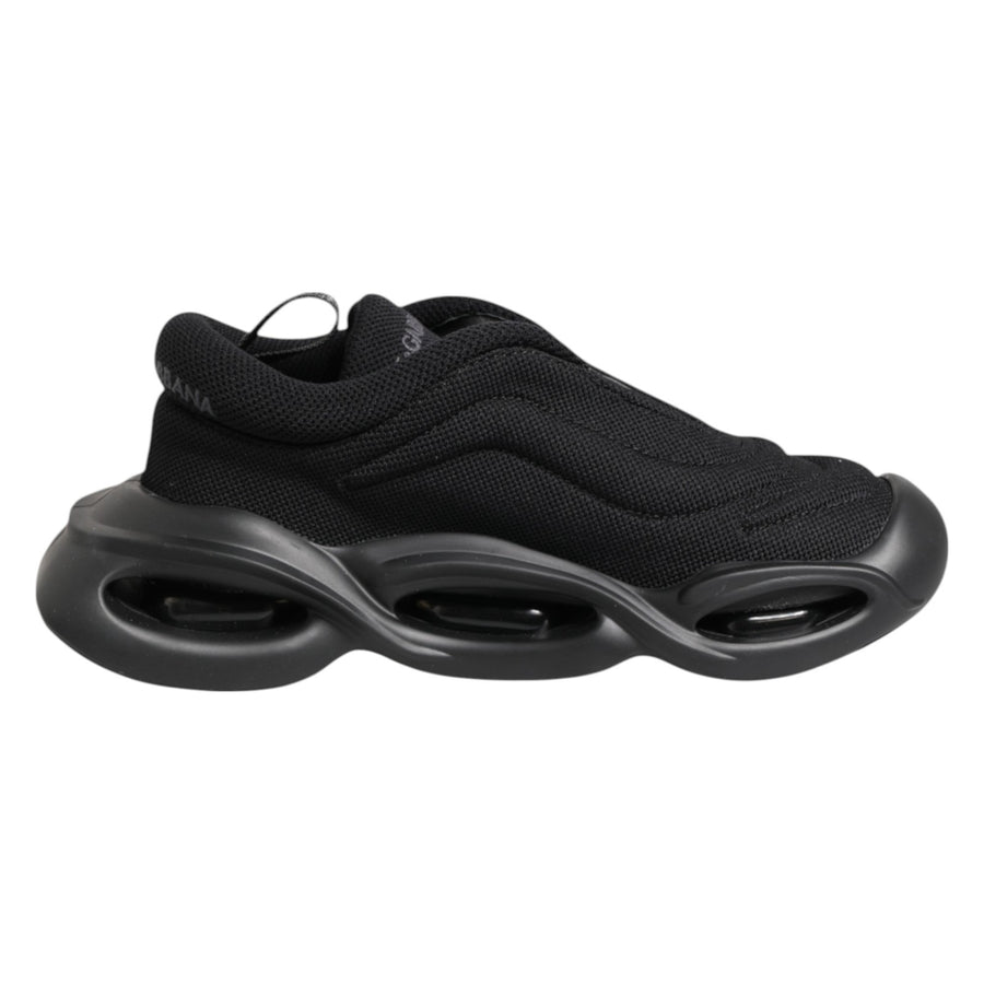 Dolce & Gabbana Black Slip-On Low-Top Wave Sneakers Shoes