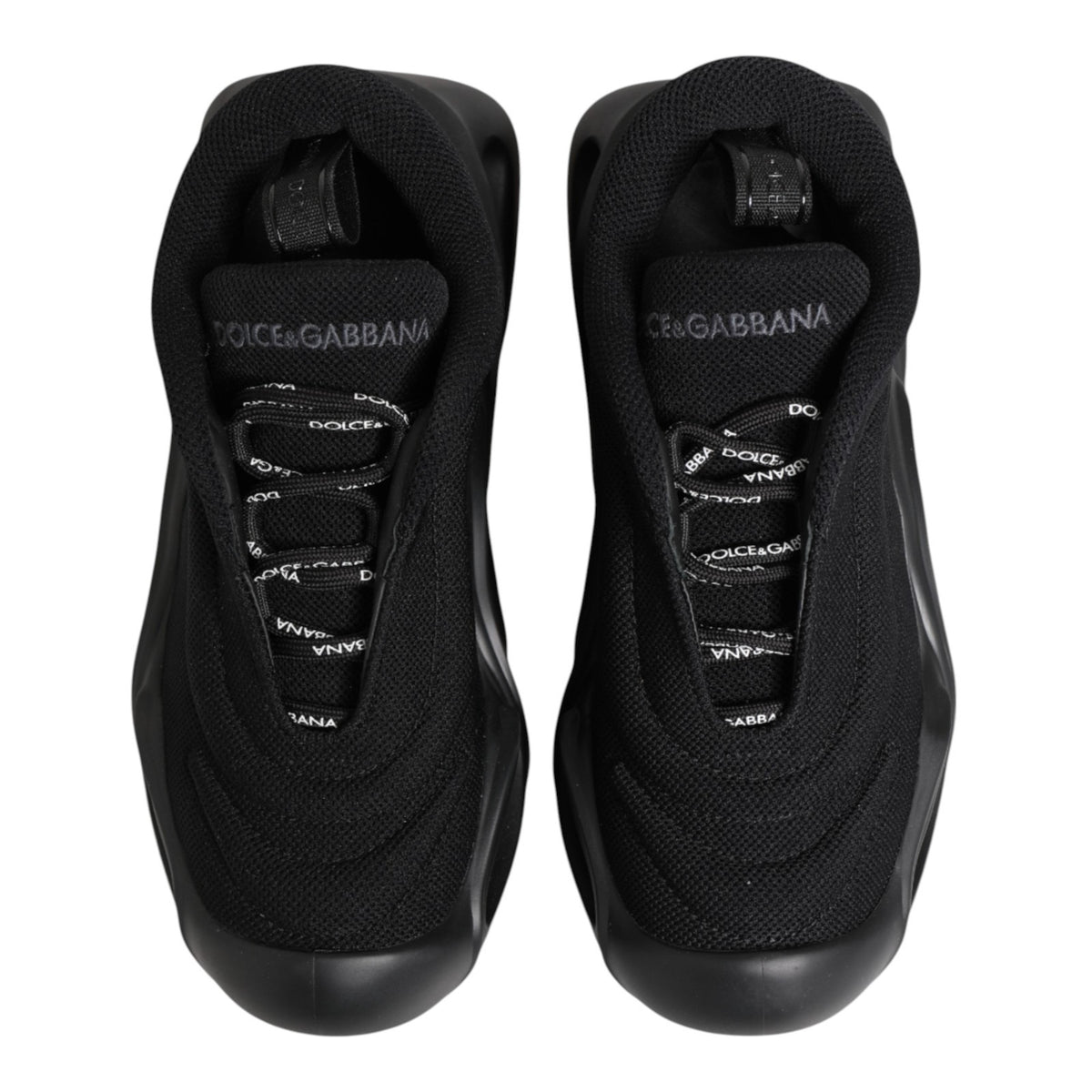 Dolce & Gabbana Black Slip-On Low-Top Wave Sneakers Shoes