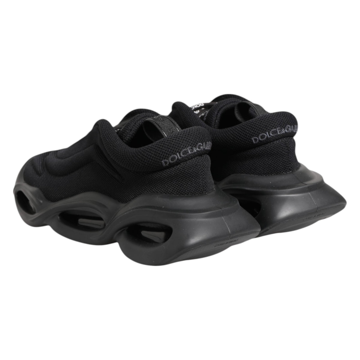 Dolce & Gabbana Black Slip-On Low-Top Wave Sneakers Shoes