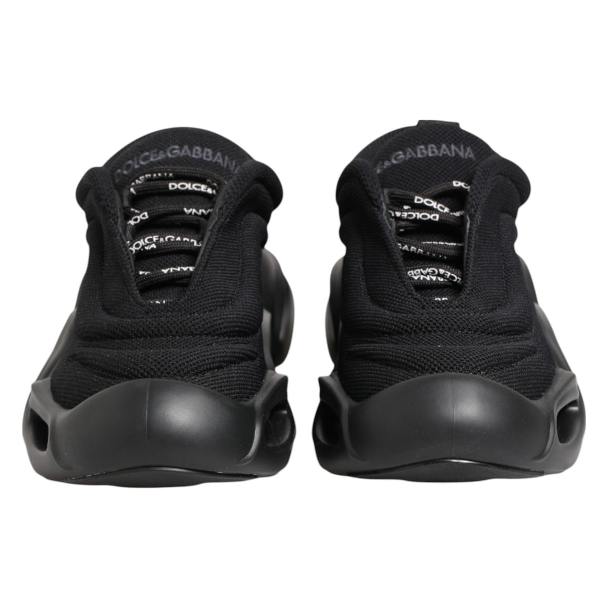 Dolce & Gabbana Black Slip-On Low-Top Wave Sneakers Shoes