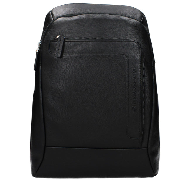 Piquadro Schwarzer Lederrucksack