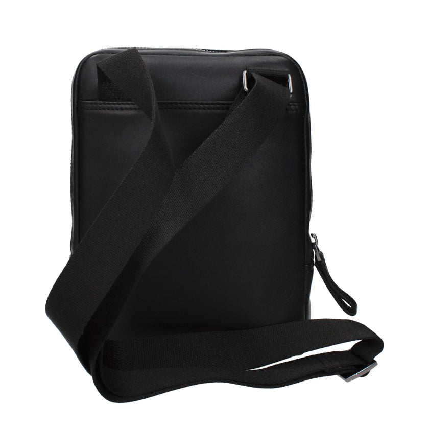 Piquadro Schwarze Leder Umhängetasche